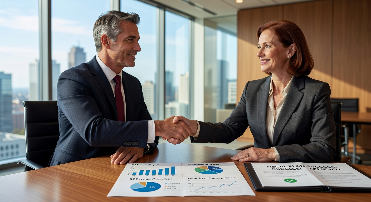 Consultor cliente apretón manos